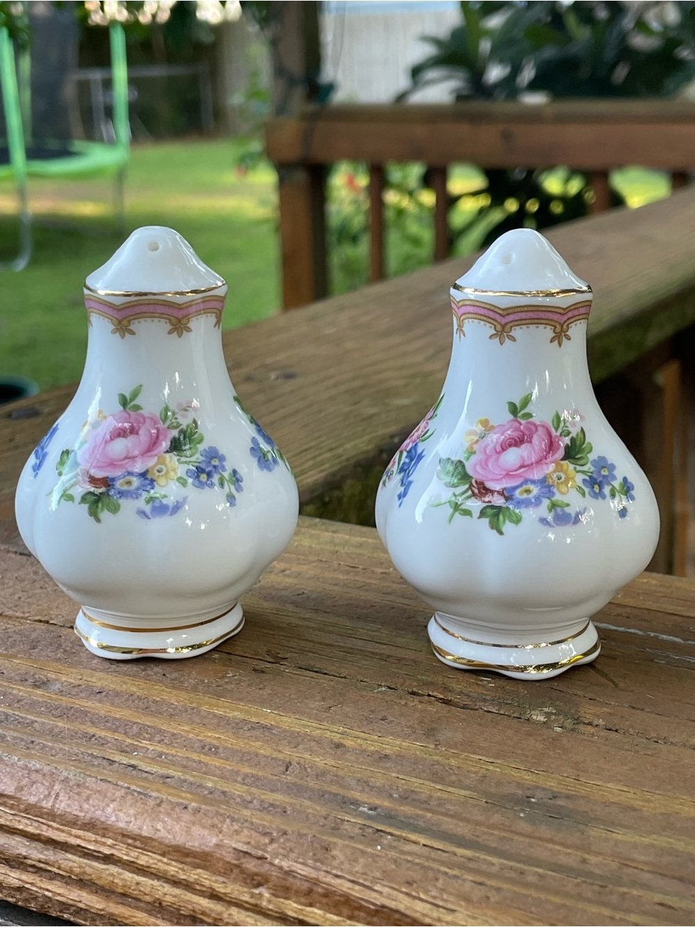 Royal Albert Made In England Lady Carlyle Salt & Pepper Shaker Set Vintage